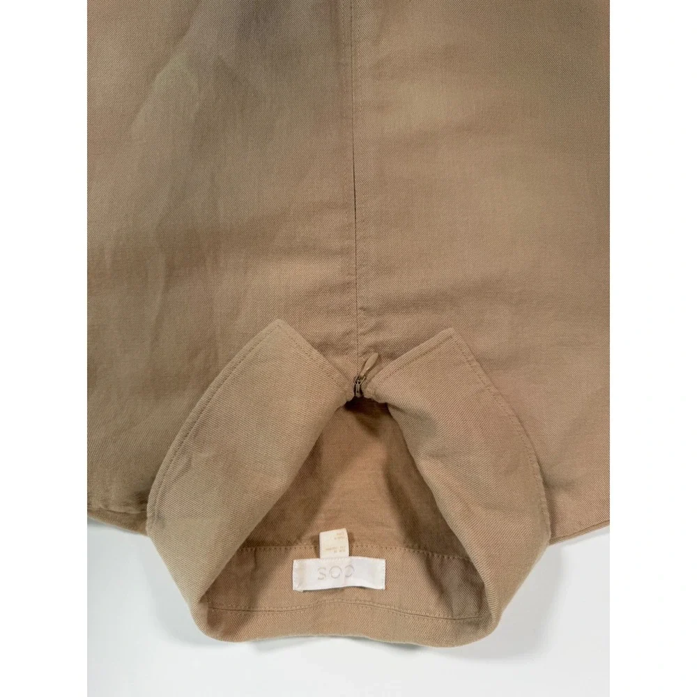 COS Utility Jumpsuit Women's US 6 8 Beige Cotton Linen Blend Minimalist